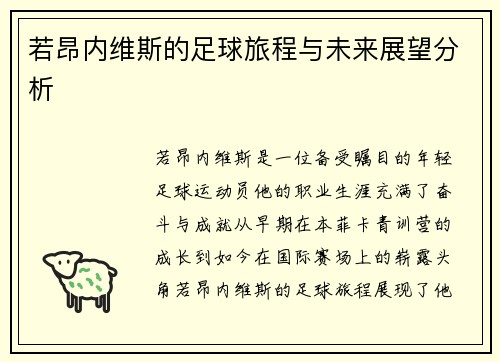 若昂内维斯的足球旅程与未来展望分析